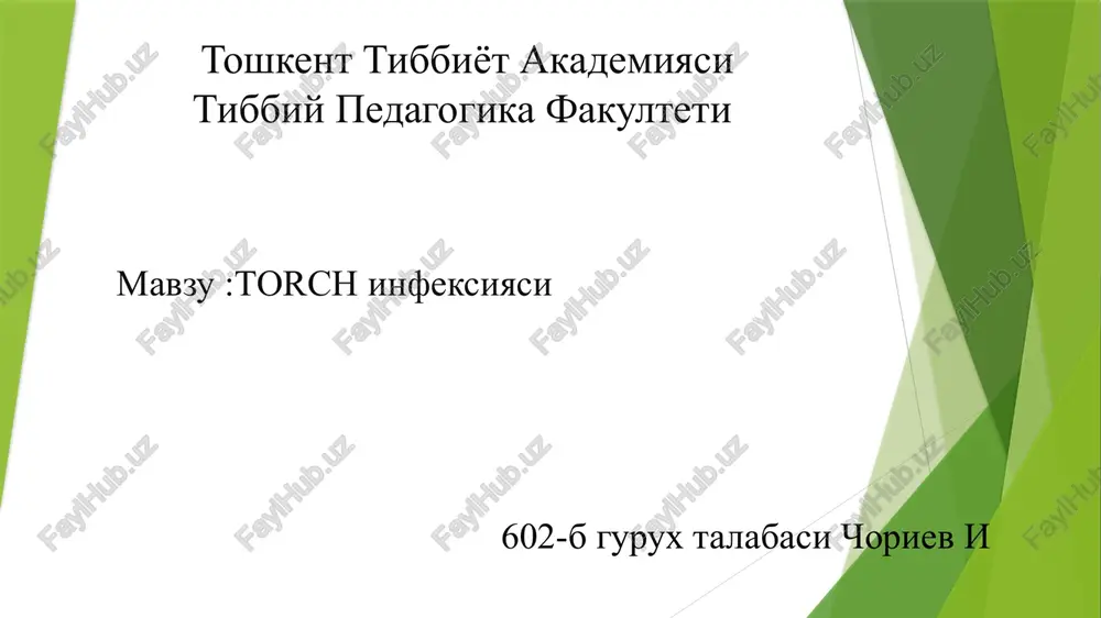 torch infeksiyasi — PPTX