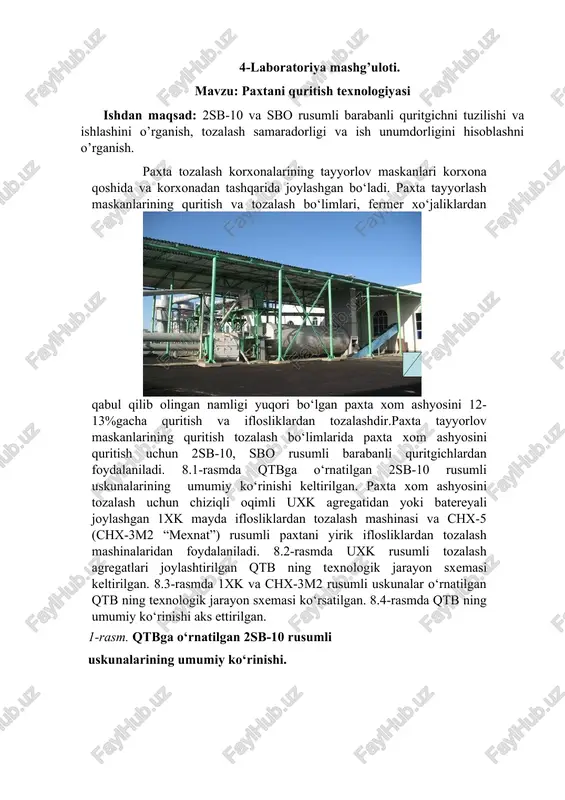 2sb-10 va sbo rusumli barabanli quritgich — DOCX
