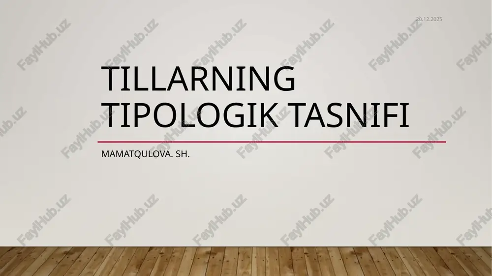 tillarning tipologik tasnifi — PPTX