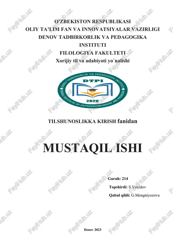 xorijiy til va adabiyoti yo`nalishi — DOCX