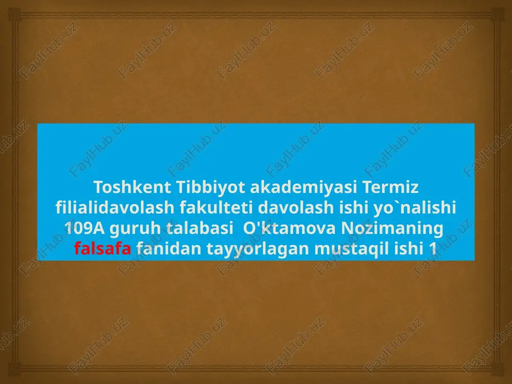 amir temur davridagi falsafiy qarashlar — PPTX