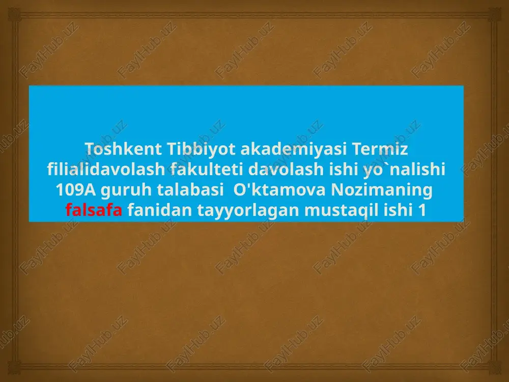 falsafiy gʻoyalar va nazariyatlar — PPTX