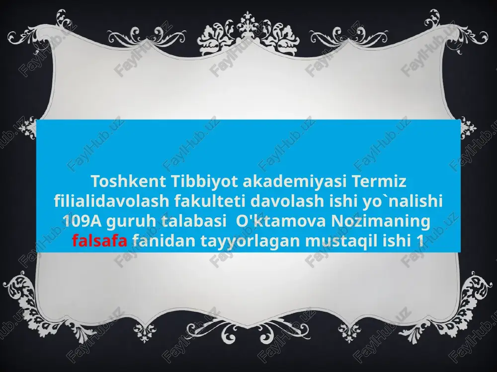 toshkent tibbiyot akademiyasi — PPTX