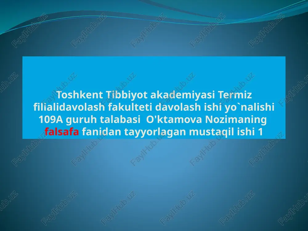falsafa fanidan--tomonlar — PPTX