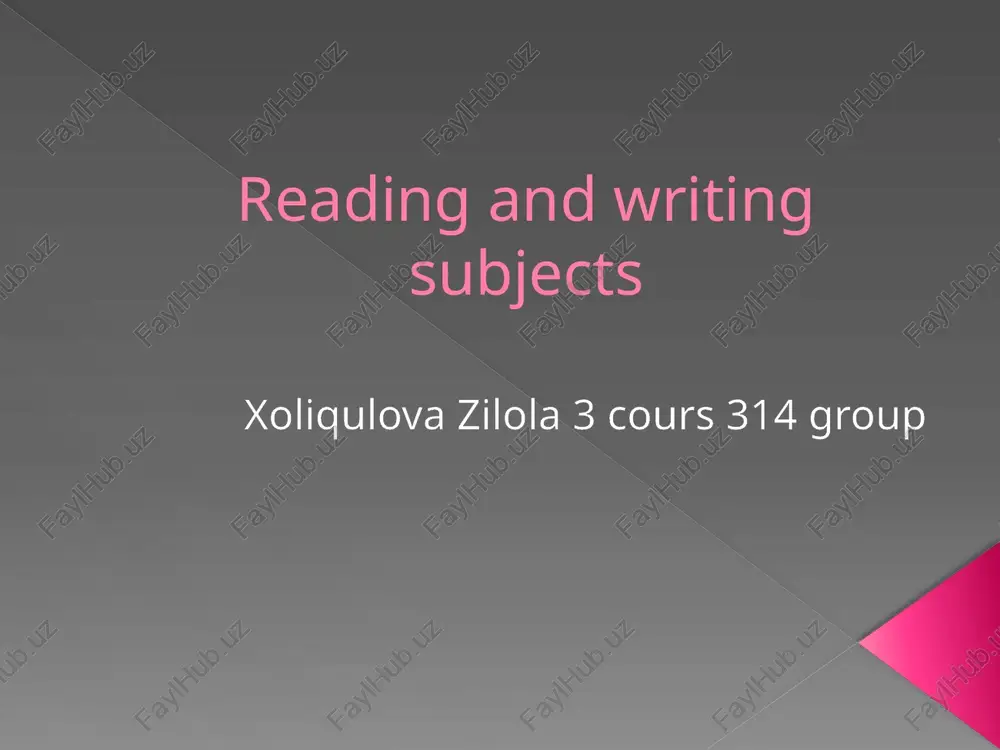 reading and writing — PPTX