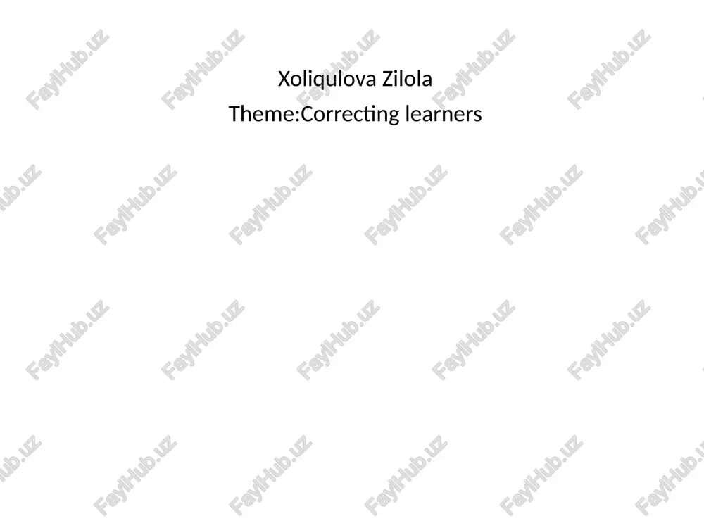 correcting learners — PPTX