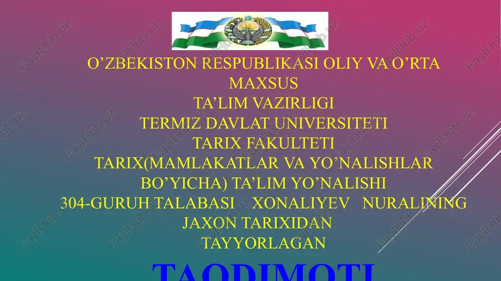 koreyada rus-yapon urushi va uning har ikkala davlatga ta’siri — PPTX