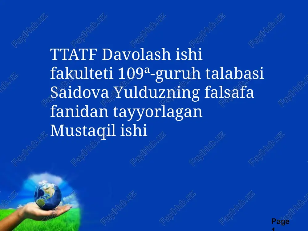 tarix falsafasi va falsafa tarix uyg‘unligi — PPTX