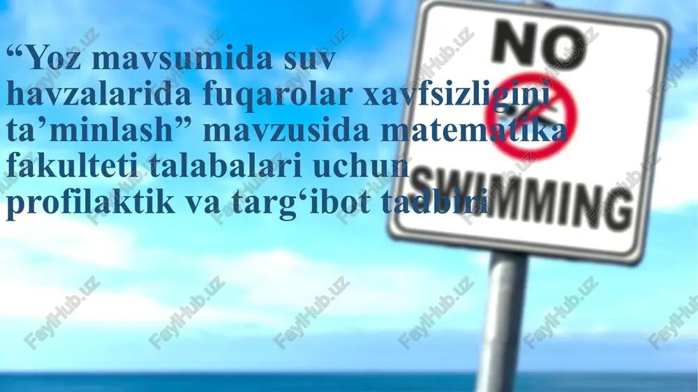 yozmavsumida suv havzalari — PPTX
