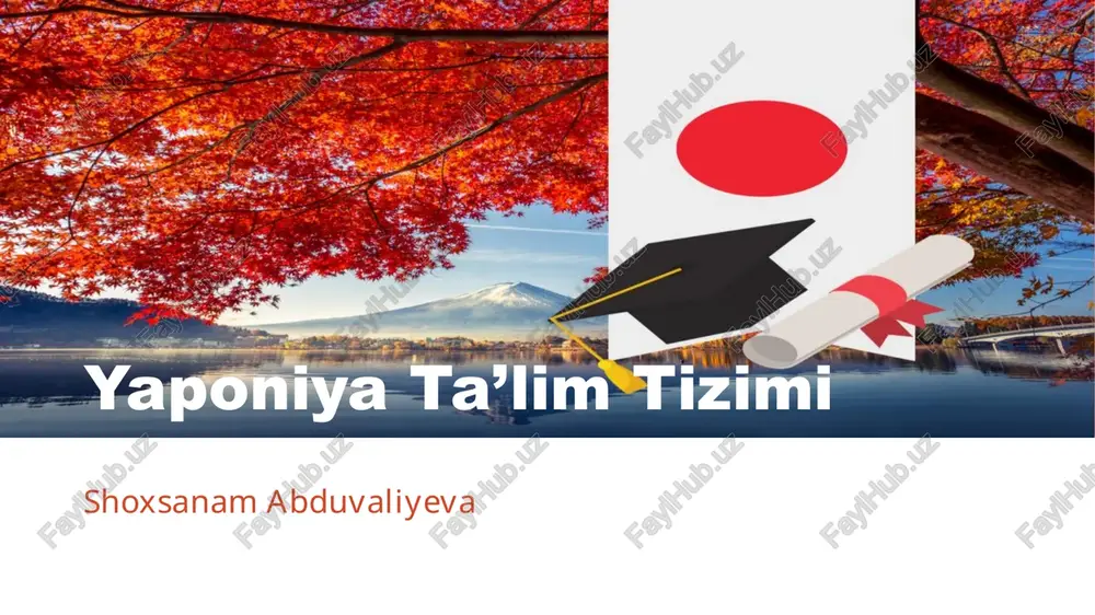 yaponiya ta’lim tizimi — PPTX
