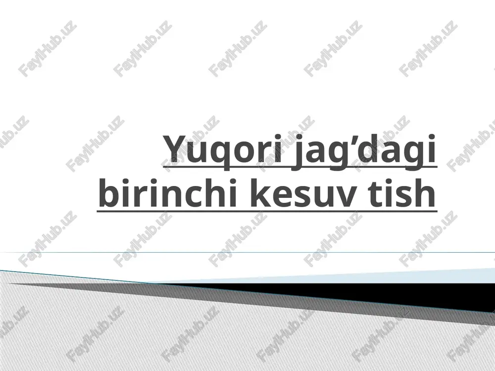 yuqorijag’da birinchi kesuvtish — PPTX