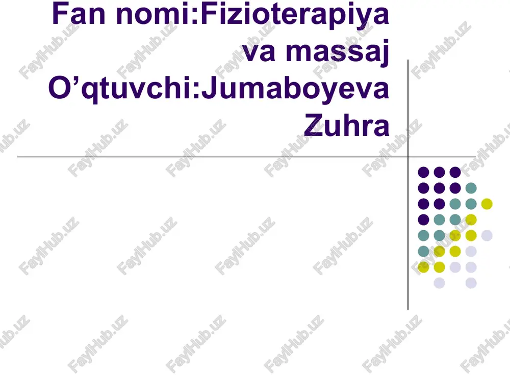 fizioterapiya va massaj — PPT