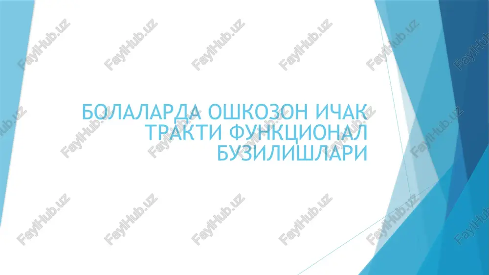 funktsional buzilishlari — PPTX