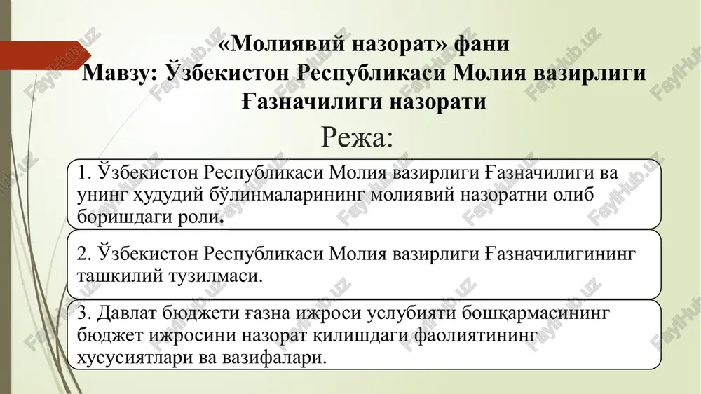 moliyaviy nazorat — PPTX
