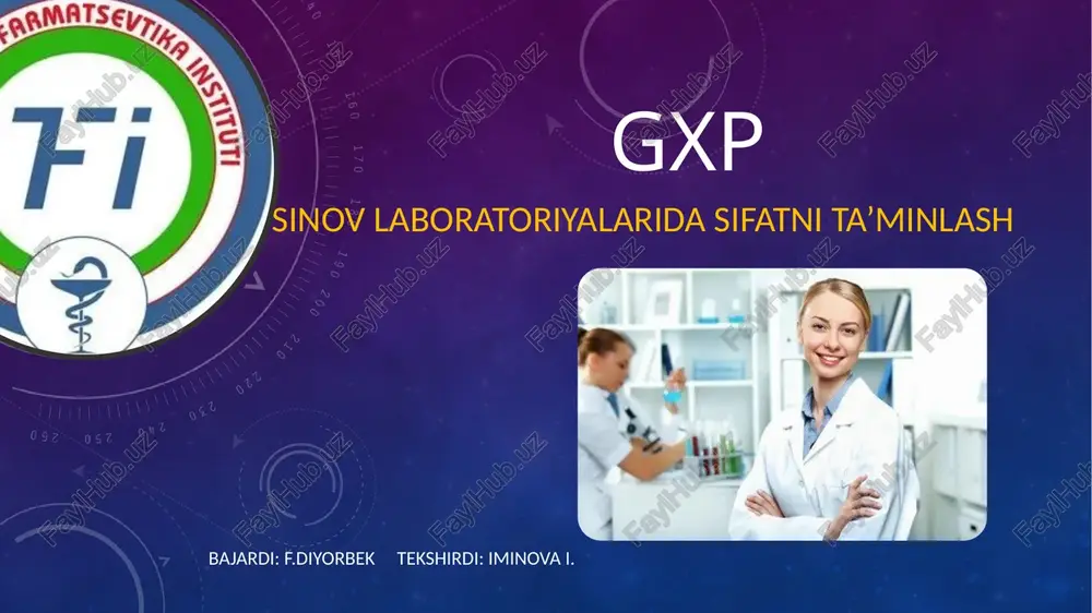 sinovlaboratoriyalaridasifatnita’minlash — PPTX