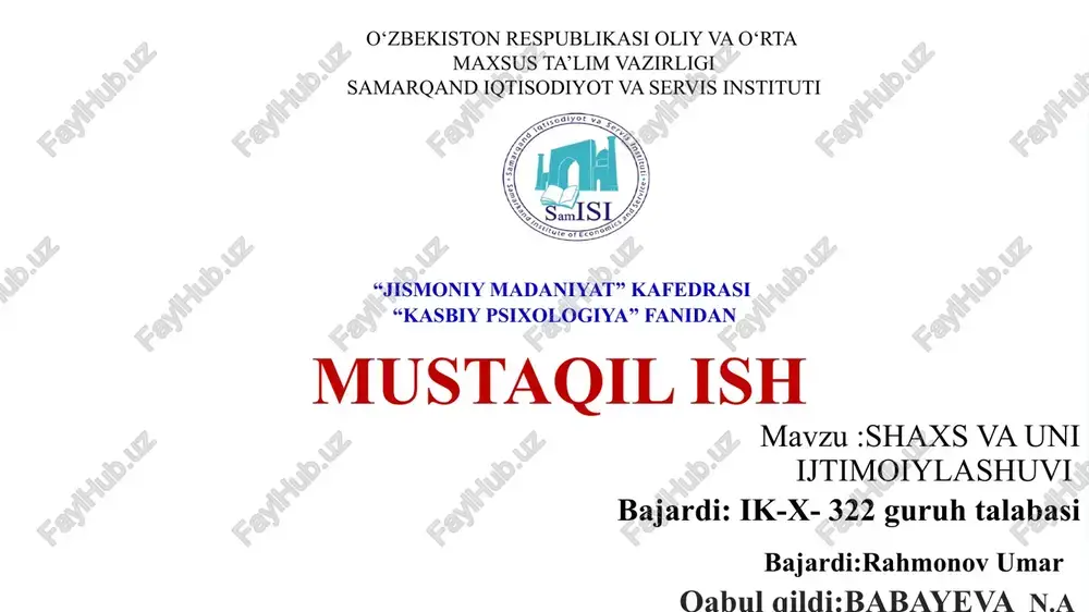 kasbiy psixologiya — PPTX