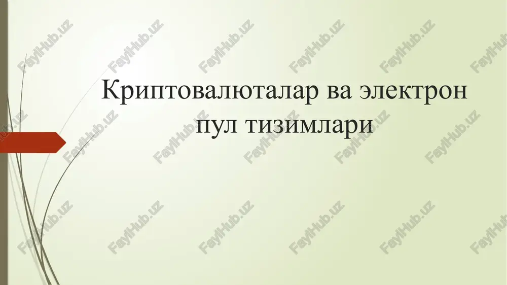 kripto-do'kon faoliyati — PPTX