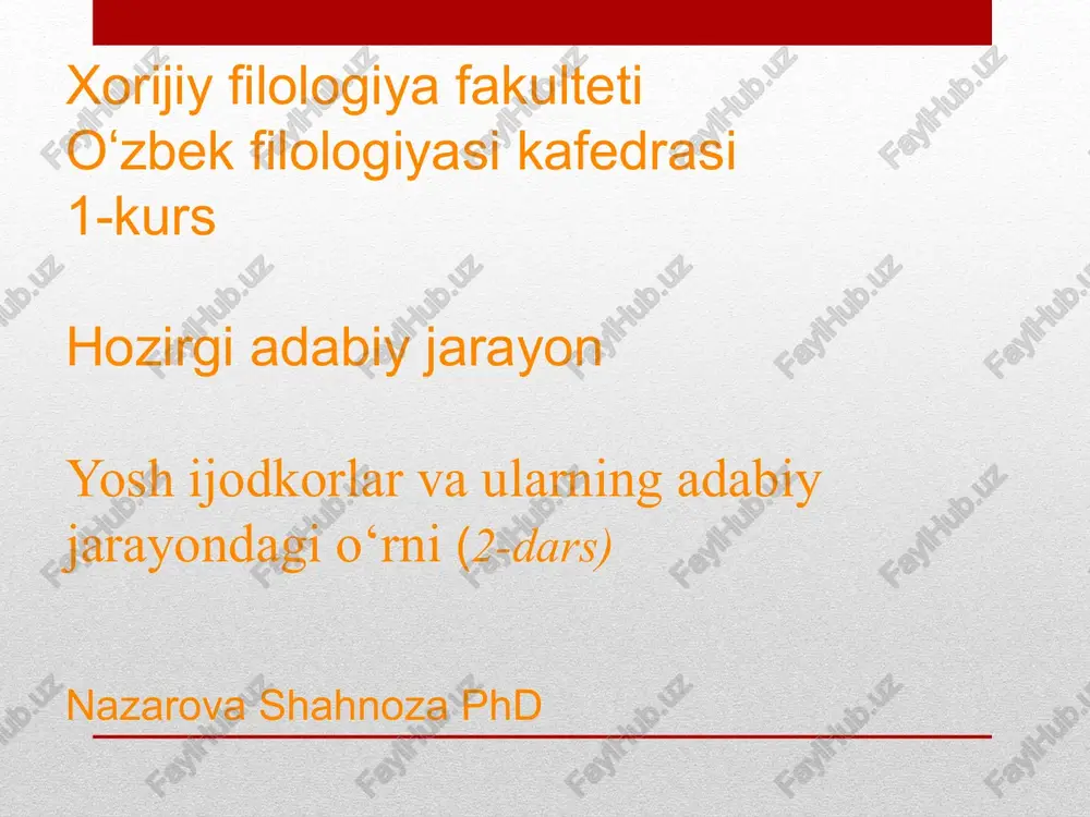 yoshnosirlar ijodi — PPTX