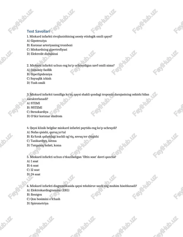 test savollari — DOCX