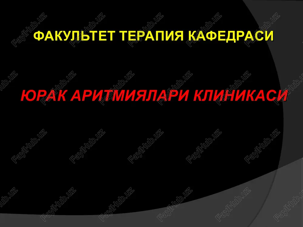 yurak aritmiyalariklinikasi — PPT