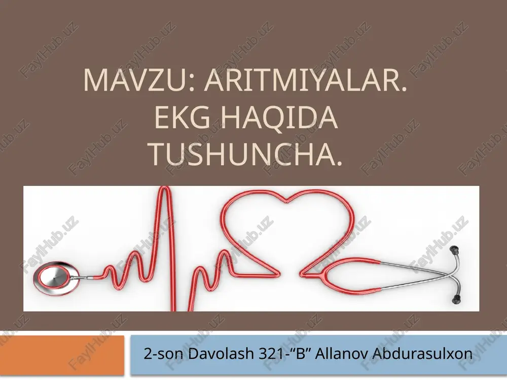 aritmiyalar. ekg haqida tushuncha — PPTX