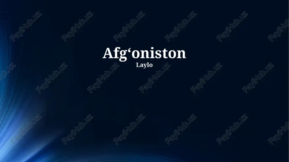 afgʻoniston — PPTX