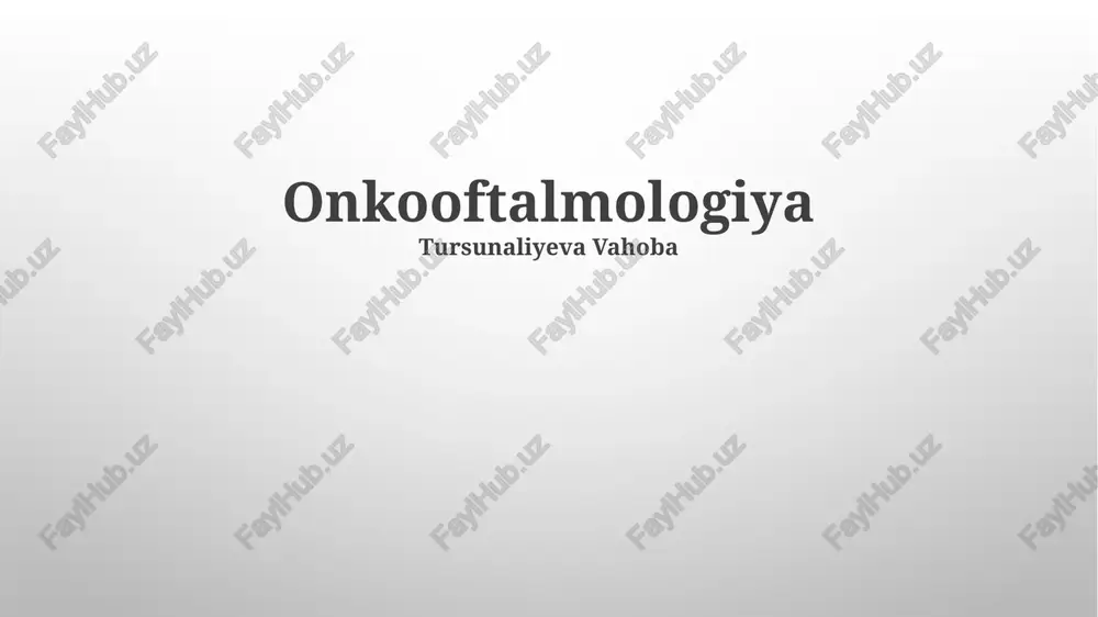 bolalar oftalmologiyasi — PPTX