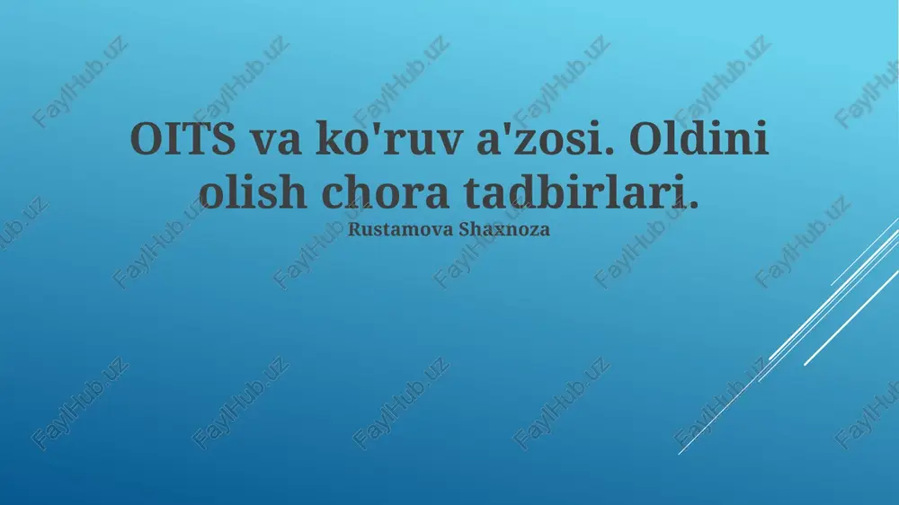 profilaktika choralari: gigiena — PPTX