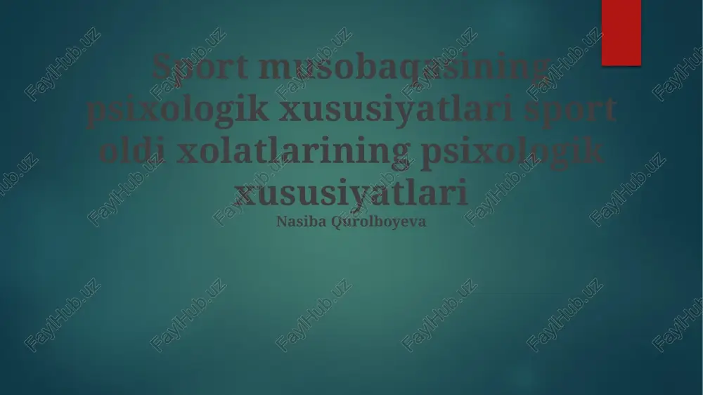 sport musobaqasining psixologik xususiyatlari — PPTX