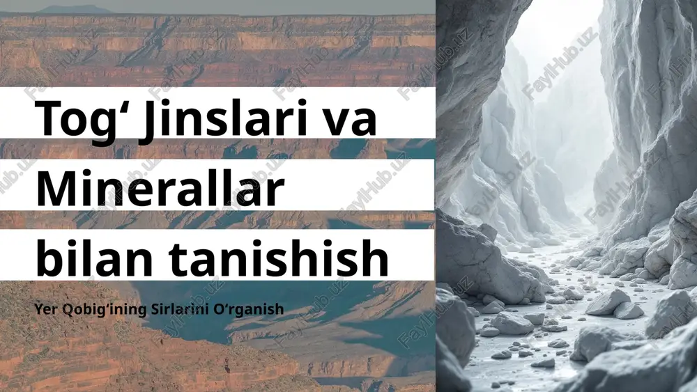 togʻ jinslari va minerallar bilan tanishish — PPTX