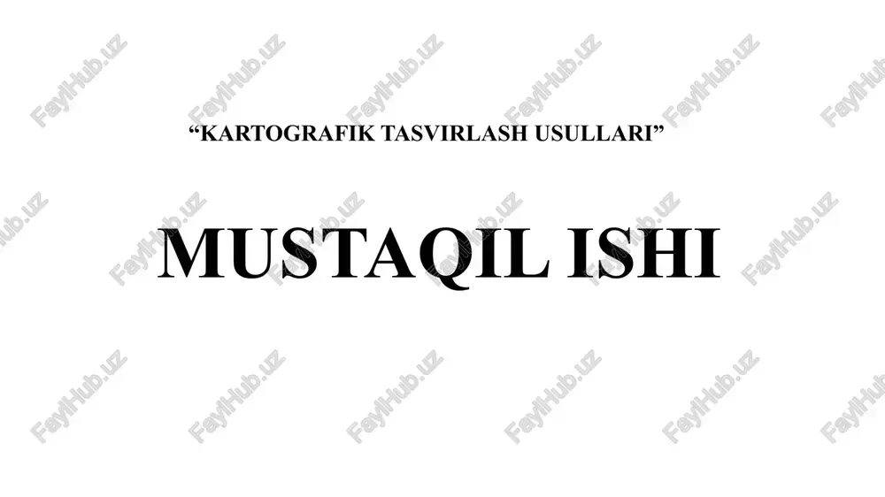 kartografik tasvirlash usullari — PPTX