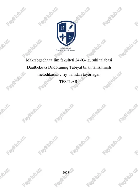 tabiat bilan tanishtirish metodikasi — DOCX