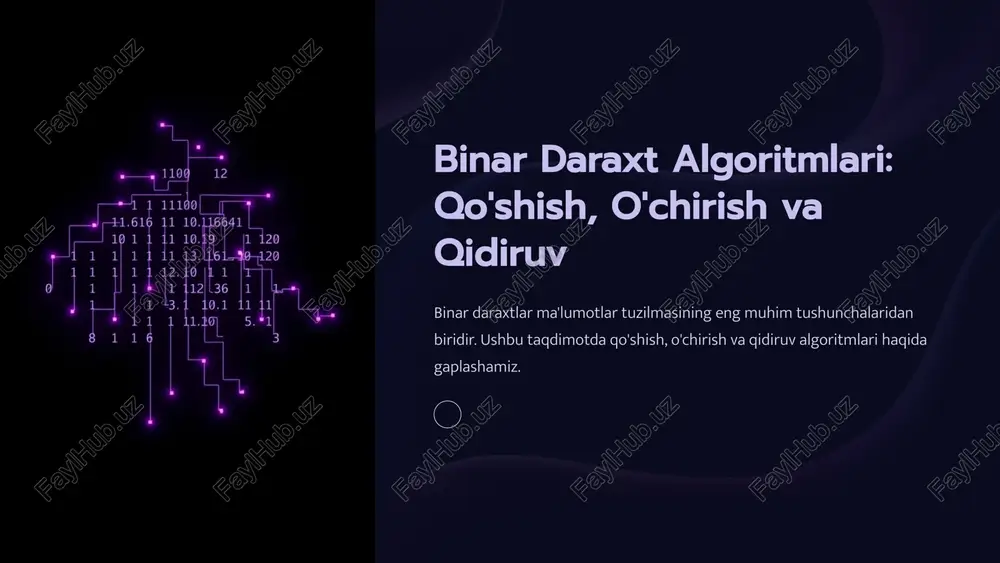 binar daraxt algoritmlari — PPTX