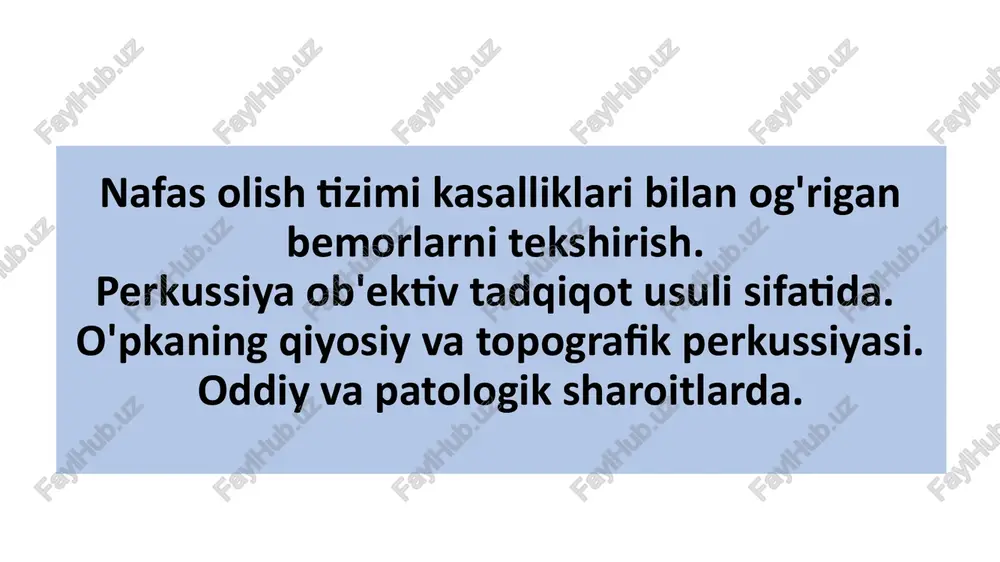 nafas olish tizimi kasalliklari — PPTX