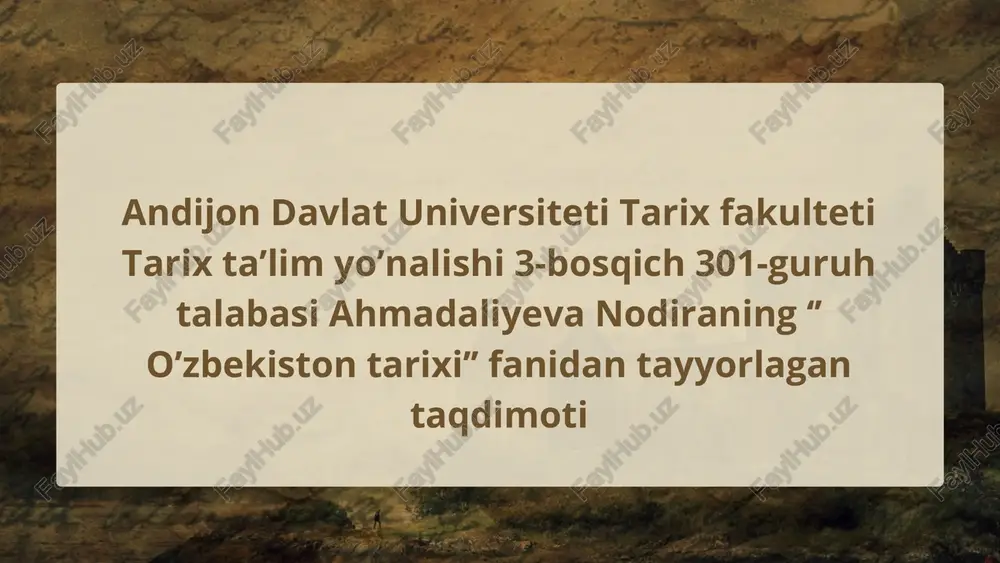 o’zbekiston tarixi — PPTX