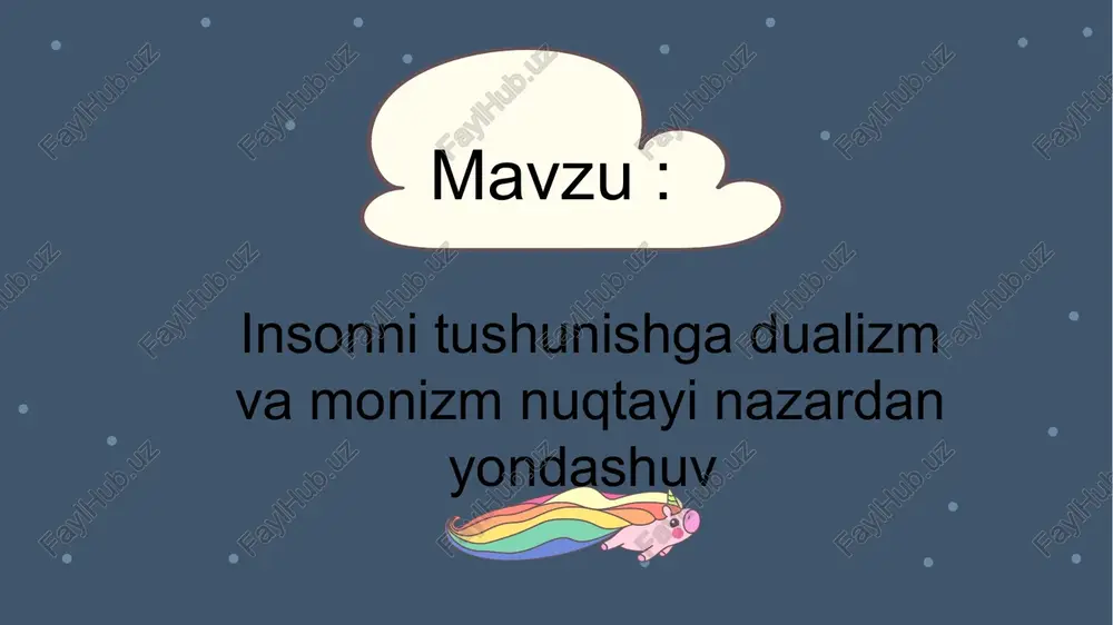 dualizm va monizm — PPTX