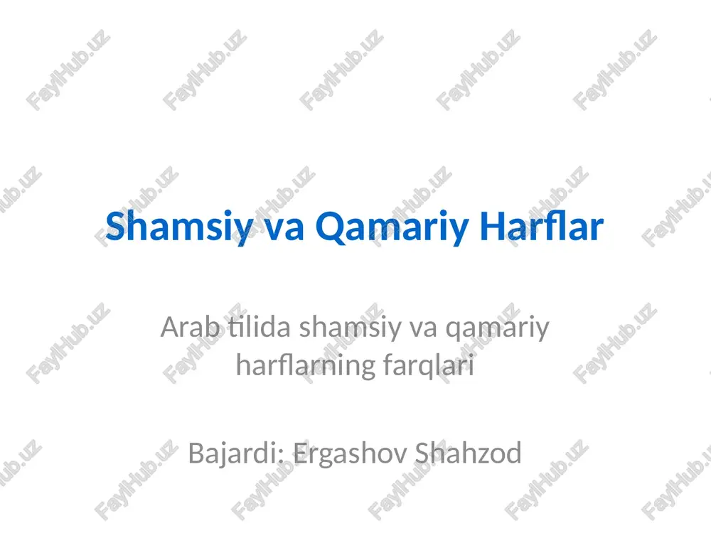 shamsiy va qamariy harflar — PPTX
