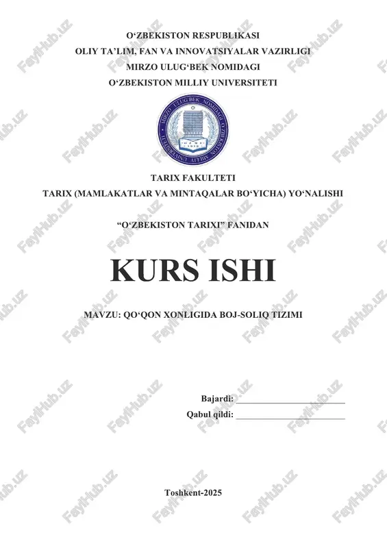 qo‘qon xonligida boj-soliq tizimi — PDF