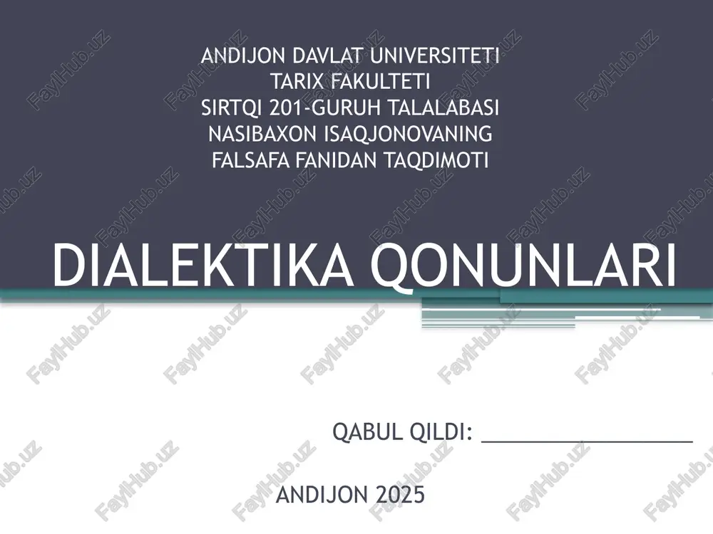 dialektika qonunlari — PPTX