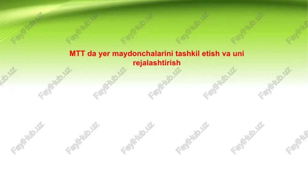 yer maydonchalari — PPT