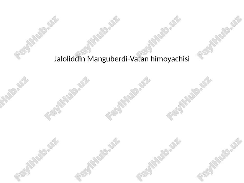 jaloliddin manguberdi-vatan himoyachisi — PPTX
