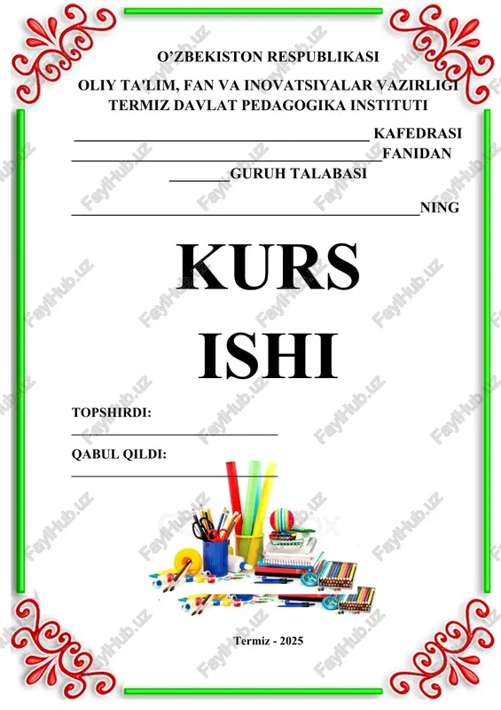 ilmiy-ijodiy ishlarning o'qitish — DOCX