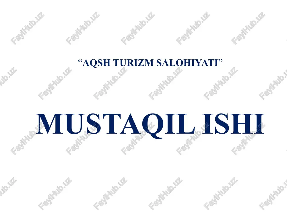 aqsh turizm salohiyati — PPTX