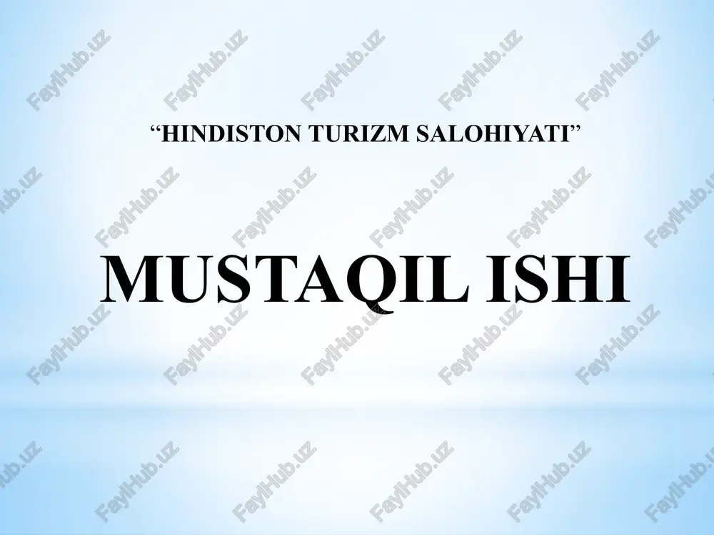 hindiston turizm salohiyati — PPTX