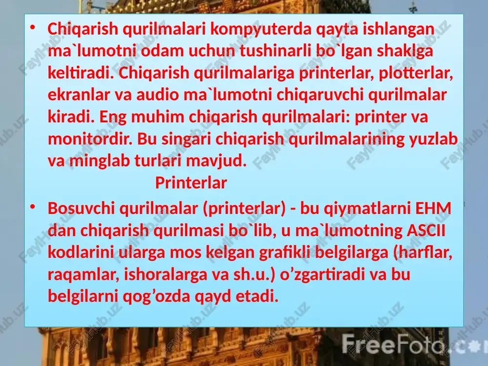 chiqarish qurilmalari — PPTX