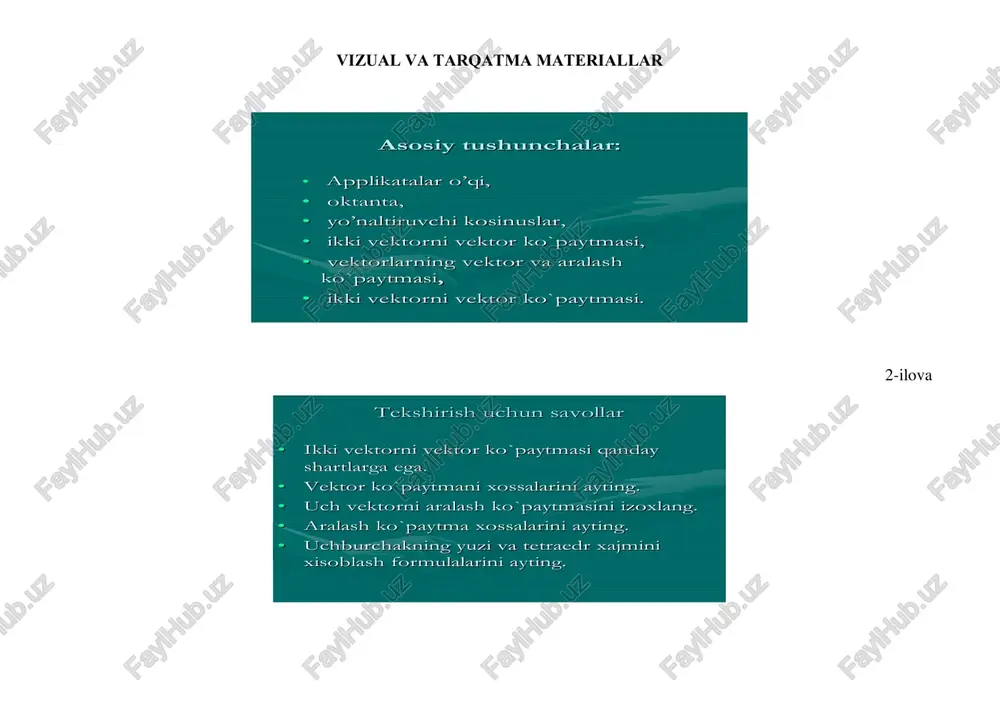 vektorlar mavzusi — PDF