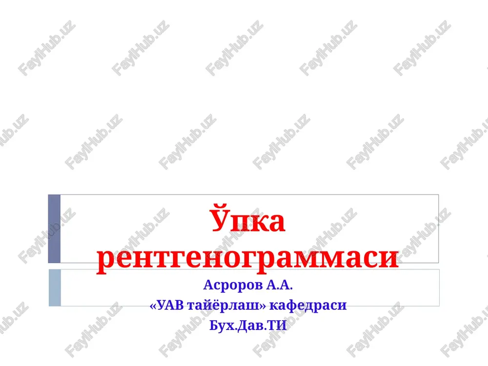 o'pka rentgenogrammasi — PPT
