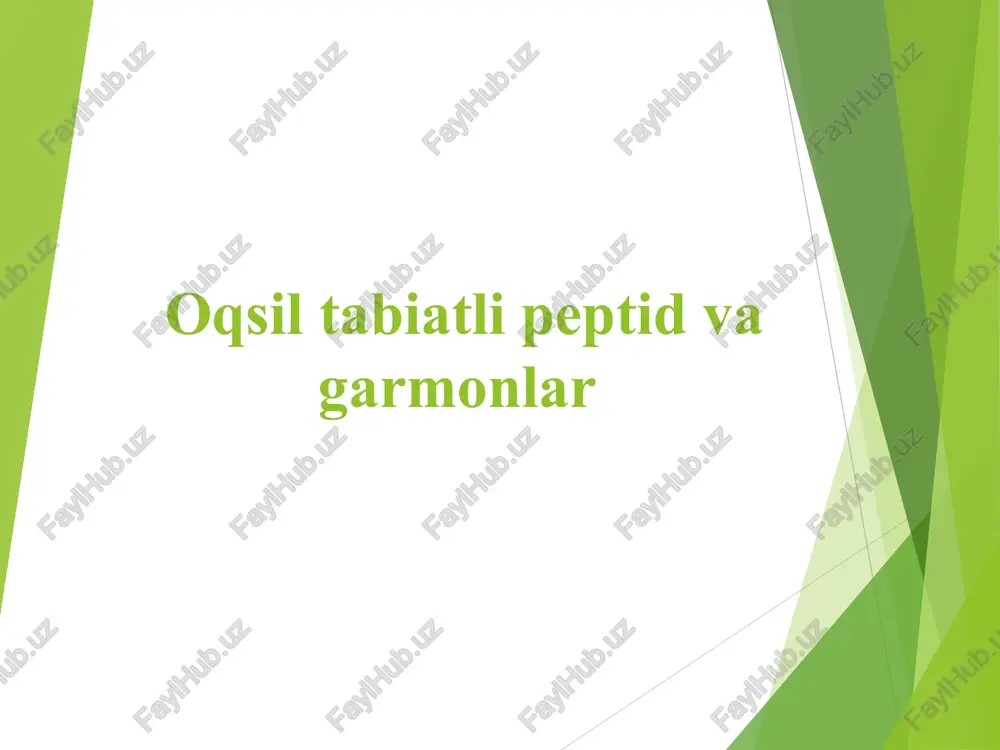 oqsiltabiatli peptid va garmonlar — PPT