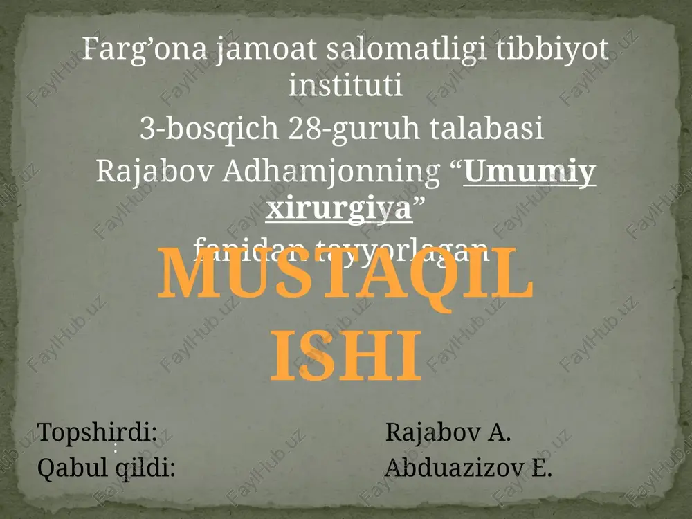 umumiy xirurgiya — PPTX