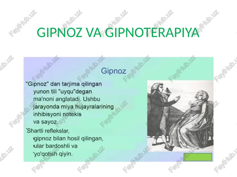 gipnoz va gipnoterapiya — PPTX